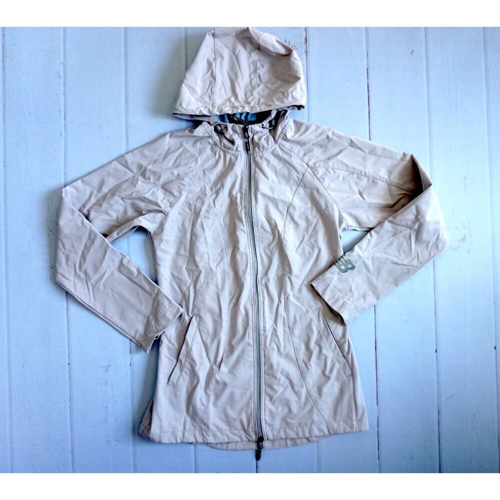 NB New Balance Women's Beige Rain Windbreaker Jacket, Size S